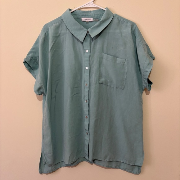 Calvin Klein Short Sleeve Button Up Blouse (3 for $75) - Picture 1 of 2